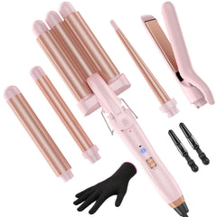 Kinked 5-in-1 Wand straightener for sleek, glossy straight looks