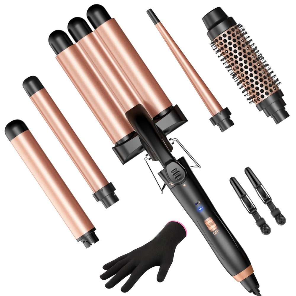 Kinked 5in1 curler set collection offering versatile looks and time-saving styling.
