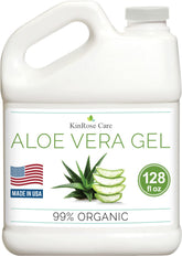 KinRose Care Aloe Vera Gel bottle shows pure unscented hydration for skin and hair