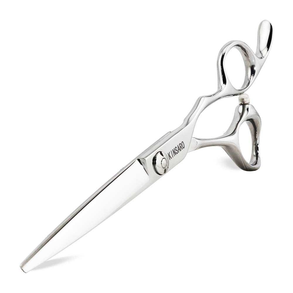 KINSARO 6-inch professional hair scissors blade close-up for precision cuts.