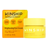 Kinship Brightwave under-eye cream bottle shows vitamin C benefits for brighter under-eye skin