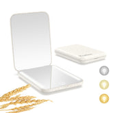 Kintion apricot pocket mirror with 1x/3x magnification for full-face makeup checks.