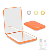Kintion pocket mirror with magnetic switch in closed view for easy storage and single-handed use.