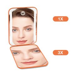 Kintion pocket mirror 1x-3x magnification helps full-face and detail grooming on the go.