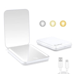 Kintion rechargeable pocket mirror front view for portable daily makeup checks