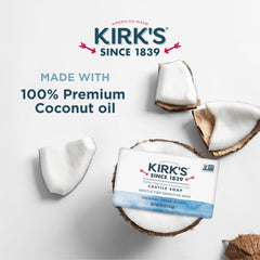 Kirk s Castile Bar Soap for sensitive skin close up with gentle cleansing emphasis