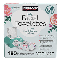 Kirkland Signature Daily Facial Towelettes travel-usage shows on-the-go cleansing without rinsing