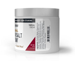 Kirkman Epsom Salt Cream skin application demonstrates easy rub-in for targeted use.