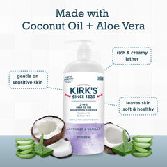 Kirk's creamy lather closeup for gentle daily cleansing