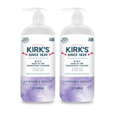 Kirk's 3-in-1 cleanser pump bottle for everyday head-to-toe cleansing