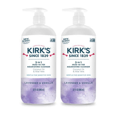 Kirk's 3-in-1 cleanser pump bottle for everyday head-to-toe cleansing