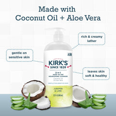 Kirks 3-in-1 lather-shower-cream: creamy cleansing for sensitive skin.