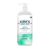 Kirks 3-in-1 bottle pump for gentle head-to-toe cleansing.