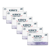 Kirk's Castile lavender-vanilla soap bar with calming scent for gentle cleansing.