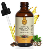 Kisii Jamaican Black Castor Oil bottle front view for pure hair growth support.