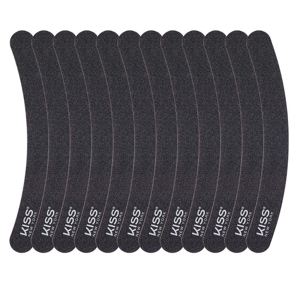 KISS Banana File 100-Coarse enables fast shaping of hard nails.