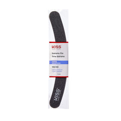 KISS Banana File 180-Medium smooths nails and preps acrylics.
