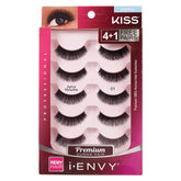KISS I ENVY Juicy Volume 01 multi-pack set showing five dense lash pairs for bold looks