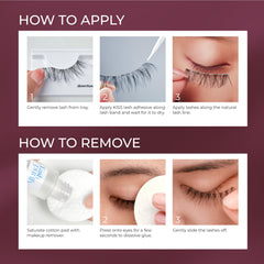 KISS LuXtensions ultra-lightweight band minimizes bulk for smooth lash line.