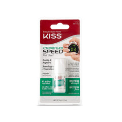 Kiss Maximum Speed Nail Glue 2-Pack tube dispense showing easy flow for fast bonding