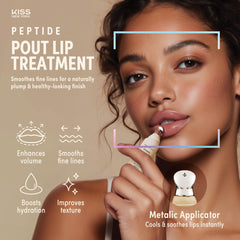 KISS NEW YORK Peptide Lip Treatment cooling metal tip enhances soothing application