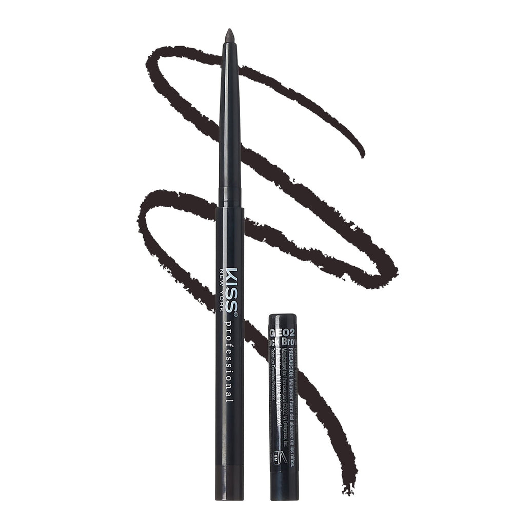 KISS NEW YORK Pro Intense Gel Eyeliner built-in sharpener packaging for portable precision.