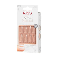 KISS Salon Acrylic Natural Nails ultra-smooth finish ready for polish or bare look.