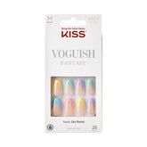 KISS Voguish Fantasy candies multicolor coffin nails for quick, bold at-home glam.