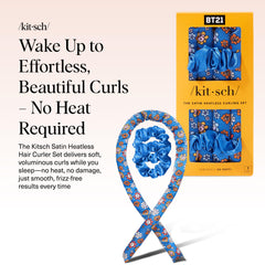 Kitsch BT21 overnight curl rod setup shows ease of use for heat-free curls.