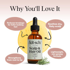 Kitsch castor jojoba blend close-up highlights lightweight hydration for resilient hair