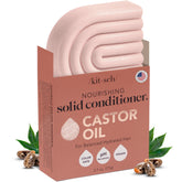 Kitsch Castor Oil Conditioner Bar closeup showing rich moisture for dry frizz-prone hair