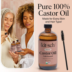 Kitsch Castor Oil drops for targeted lash and brow nourishment.