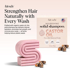 Kitsch Castor Oil Shampoo Bar lather showing rich foam for gentle cleansing
