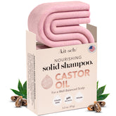 Kitsch Castor Oil Shampoo Bar packaging close-up highlighting eco-friendly design