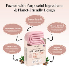 Kitsch Castor Oil Shampoo Bar applied to scalp showing nourishment benefits
