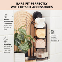 Kitsch Coconut Oil Conditioner Bar application shows deep hydration for dry, curly hair.