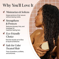 Kitsch Coconut Oil Conditioner Bar in a bathroom setting for easy access.