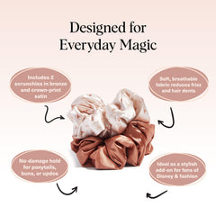 Close-up of Kitsch Desert Crown satin fabric showing glossy texture for hair.