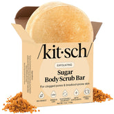 Kitsch exfoliating sugar scrub bar packaging close-up for eco-friendly beauty routine