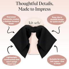 Kitsch gift-ready hair bow in black suitable for gifting occasions