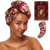 Kitsch Harry Potter satin microfiber wrap with Gryffindor crest for quick-drying and frizz protection.
