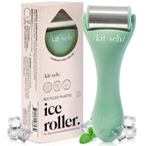 Kitsch Ice Roller face close-up showing cooling relief for refreshed skin