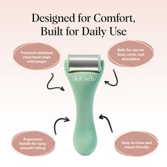 Kitsch Ice Roller performing a gentle facial massage for relaxation