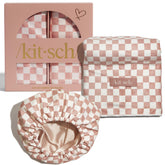 Kitsch Love & Comfort satin-lined flexi shower cap protects hair from frizz.