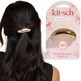 Kitsch rhinestone hair cuff on a sleek ponytail adds subtle shimmer for everyday style.