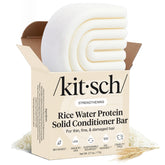 Kitsch Rice Water Conditioner Bar packaged for travel, eco-conscious and easy to carry.