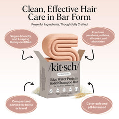 Kitsch Rice Water Shampoo Bar lather demonstrates gentle cleansing and softness.