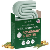 Kitsch Rosemary & Biotin Shampoo Bar closeup highlights texture and rosemary infusion.