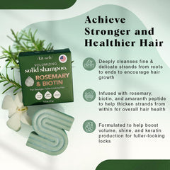 Kitsch Rosemary & Biotin Shampoo Bar ingredients showcase rosemary and biotin for scalp nourishment.