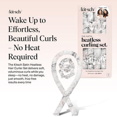 Kitsch satin heatless curling set satin scrunchies secure curls gently.